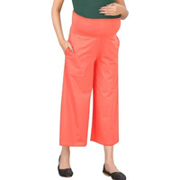 Easy Feed Womens Relaxed Fit Cotton Maternity Palazzo (PL-PEACH-L_Peach_L)