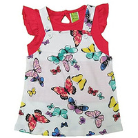 Clothe Funn New Born Knee Length Baby Girl Dress (White/Fuschia 3-4 Years)