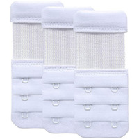 DClub Bra Extender 2 Hook Stretchy Soft and Comfortable Bra Strap Extender for Women in Pregnency or Weight gain. (WHITE 3 PIECES (2 HOOK 3 RAW))