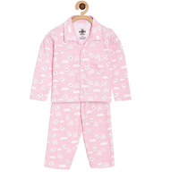 The Mom Store Baby Pajama Set | 100% Cotton | Nightwear | Sleepwear for Newborn and for Infant | Soft | Comfortable | Cutey Bunny Print | for Boys and Girls| 3-4 Years |Pink |