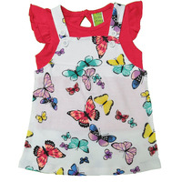 Clothe Funn New Born Knee Length Baby Girl Dress (White/Fuschia 0-3 Months)