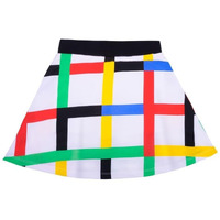 YouGotPlanB Girls Above Knee Checkers Skater Skirt | Soft & Breathable Fabric | No-Mark Elastic | Casual Wear | 14 Years to 16 Years Multicolour