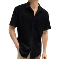 Pinkmint Popcorn Shirt for Men Soild Slim Fit Sleeve Spread Collar Trendy Men Shirt Summer Wear Goa Wear Grey