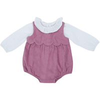 haus & kinder Baby Girl Frocks and Dresses with Tshirt Premium 100% Cotton for 18-24 Months (Blush)