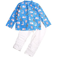Bold N Elegant Cotton Bandej Bandhani Little Krishna Kanha Ethnic wear Kurta Pyjama Set for Infant Toddler Boys (2-3 Years Blue-White)