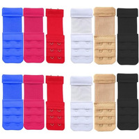 Bureaucrat Elastic Bra Hook Extender-(2Hook/3 Eye & 3Hook/3Eye) with Extra Elastic- Increase Band Length-Bra Hook Extender Combo for Women (Pack of 12-Multicolour)