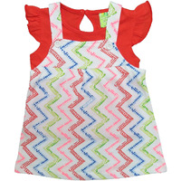Clothe Funn New Born Knee Length Baby Girl Dress (White/Coral 2-3 Years)