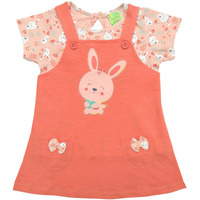 Clothe Funn New Born Knee Length Baby Girl Dress (Coral/Peach 3-6 Months)