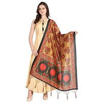 KAHIRAA WHOLETEX Womens Silk Multicoloured Digital Print Free Size Silk Dupatta