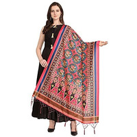 KAHIRAA WHOLETEX Womens Silk Multicoloured Digital Print Free Size Silk Dupatta