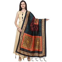 KAHIRAA WHOLETEX Womens Silk Multicoloured Digital Print Free Size Silk Dupatta