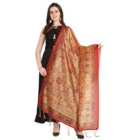 KAHIRAA WHOLETEX Womens Silk Multicoloured Digital Print Free Size Silk Dupatta