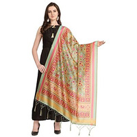 KAHIRAA WHOLETEX Womens Silk Multicoloured Digital Print Free Size Silk Dupatta