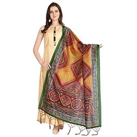 KAHIRAA WHOLETEX Womens Silk Multicoloured Digital Print Free Size Silk Dupatta