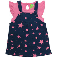Clothe Funn New Born Knee Length Baby Girl Dress (Navy/Pink 18-24 Months)