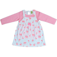 Clothe Funn Baby-Girls Cotton Pinafore Midi Dress (912NBFRK1_White AOP