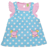 Clothe Funn Baby-Girls Cotton Pinafore Knee-Length Dress (NBFRK413BP03_T.Blue Pink