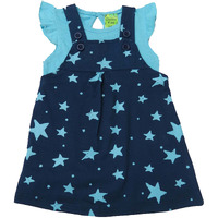 Clothe Funn New Born Knee Length Baby Girl Dress (Navy/T.Blue 3-6 Months)