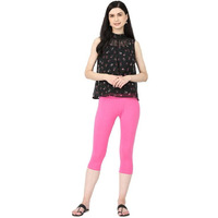 Robinbosky Premium Cotton Lycra Stretchable Capris Leggings (XXLQueenPink)