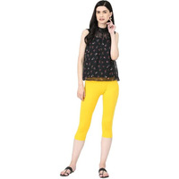 Robinbosky Premium Cotton Lycra Stretchable Capris Leggings (XXLBanana)