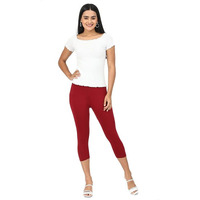 Robinbosky Premium Cotton Lycra Stretchable Capris Leggings (MMaroon)