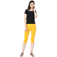 Robinbosky Premium Cotton Lycra Stretchable Capris Leggings (MTurmeric)