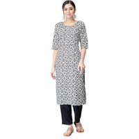 Pinkmint Kurta Set for Women Cotton Printed Straight Kurta with Pant (Pack of 1)