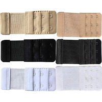 Bureaucrat Elastic Bra Hook Extender-(2Hook/3 Eye & 3Hook/3Eye) with Extra Elastic- Increase Band Length-Bra Hook Extender Combo for Women (2 & 3 HooksPack of 6(Beige Black White))