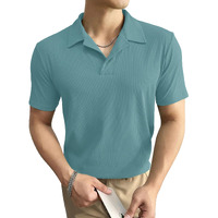 I ENTERPRISE Cotton Blend Regular Fit Round Spread Collar Solid Short Sleeve T-Shirt for Men & Boys Color :- Rama Size :-L