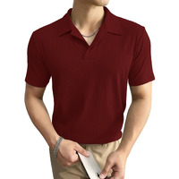 I ENTERPRISE Cotton Blend Regular Fit Round Spread Collar Solid Short Sleeve T-Shirt for Men & Boys Color :- Maroon Size :-L