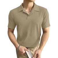 I ENTERPRISE Cotton Blend Regular Fit Round Spread Collar Solid Short Sleeve T-Shirt for Men & Boys Color :- Beige Size :-XL