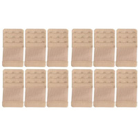 Bureaucrat Elastic Bra Hook Extender-(2 Hook/3 Eye & 3 Hook/3 Eye) with Extra Elastic- Increase Band Length-Bra Hook Extender Combo for Women (3 Hooks -(Beige Pack of 12))