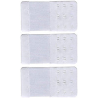 Bureaucrat Elastic Bra Hook Extender-(2 Hook/3 Eye & 3 Hook/3 Eye) with Extra Elastic- Increase Band Length-Bra Hook Extender Combo for Women (3 Hooks -(White Pack of 3))