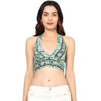 KE Kanha Exports Womens Halter Top - Chic and Comfortable Fashion for Any Occasion (Water Leaf)
