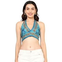 KE Kanha Exports Womens Halter Top - Chic and Comfortable Fashion for Any Occasion (Aquamarine Blue)