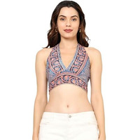 KE Kanha Exports Womens Halter Top - Chic and Comfortable Fashion for Any Occasion (Silk Blue)
