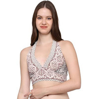 KE Kanha Exports Womens Halter Top - Chic and Comfortable Fashion for Any Occasion (Withe RED)