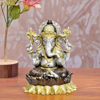 Amazon Brand - Umi Brass Ganesha Hindu God Ganesh Ganpati Decor Figurine Ganesha Height 5.5 Inches