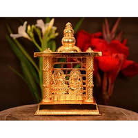Collectible India Laxmi Ganesha Decorative Temple Pooja Items for Home Car Gifts, Lord Ganpati Lakshmi Statue Figurine Good Luck Spiritual Pooja (Size 5 x 3.5 Inches, Small).