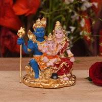 Collectible India Lord Shiv Parivar Idol Shiv Ganesha Showpiece - God Shiv Parvati Ganesh Shiva Idols Sculpture Murti (Size 3.5 x 2 Inches).