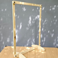 SATYAM KRAFT 1 Piece DIY Folding Wooden Mandap Backdrop for Home Mandir, Ganpati Pooja, Foldable Mandap with Screw, Office Pooja, Decoration for Ganpati, Ganesh chaturthi Backdrop(1 Set) (Style 1)