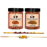 Food Library The Magic of Nature Rakhi/Lumba For Brother And Bhabhi With Chocolates Gift Hamper (Rakhi with Dry Fruits)