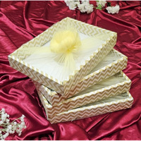 SATYAM KRAFT 4 Pcs Multipurpose Decorative Folding Paper Box Net Rectangle DIY for Gift Hamper, Rakshabandhan, Rakhi Box, Brother-sister Gift & Decoration Purpose (Rectangular) (Color 4)