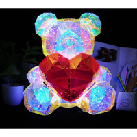 NYRWANA Night Lamp for Bedroom, Cute Lamp, Night Lamp for Kids, Silicone Lamp, Cute Night Lamp, Birthday Gifts, Lamp for Kids, Light Lamp, Rakhi for Brother, USB Powered - Giftbox (LED Teddy Bear)