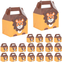 SATYAM KRAFT 20 Pcs Lion Printed Decorative Folding Storage Box for Return Gift, Rakshabandhan, Birthday, Return Gift, Rakhi box, Brother-sister Gift, Cardboard Boxes Perfect for Packing Chocolate, Dry Fruits and Invitations in Gifting