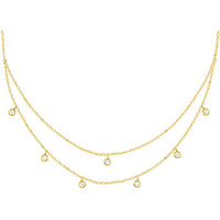 GIVA 925 Silver Golden Dual Layer Zircon Necklace|Gifts For Girlfriend,Rakhi Rakshabandhan Gift For Sister Bhabhi,Gifts For Women&Girls|With Certificate Of Authenticity And 925 Stamp|6 Month Warranty