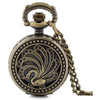 Young & Forever Rakhi Gift Friendship Day Gifts Special On-time Vintage Antique Peacock Design Pocket Watch Necklace for Women and Pocket Watch Chain for Men Pocket Watch for Mom/Dad/Women/Boy/Girls