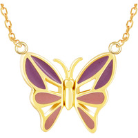 GIVA 925 Silver Golden Flutter With Joy Butterfly Necklace|Rakhi Rakshabandhan Gift For Sister Bhabhi,Women&Girls,Pendant To Gift|With Certificate Of Authenticity And 925 Stamp|6 Months Warranty