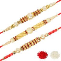 Riddhika Ventures Set of Multi Colour Family Rakhi with Roli Chawal and Greeting Card (J1K1O1)