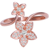 GIVA 925 Silver Rose Gold Blooming Flower Ring, Adjustable | Gifts for Girlfriend, Rakhi Rakshabandhan Gift for Sister Bhabhi | With Certificate of Authenticity and 925 Stamp | 6 Month Warranty*